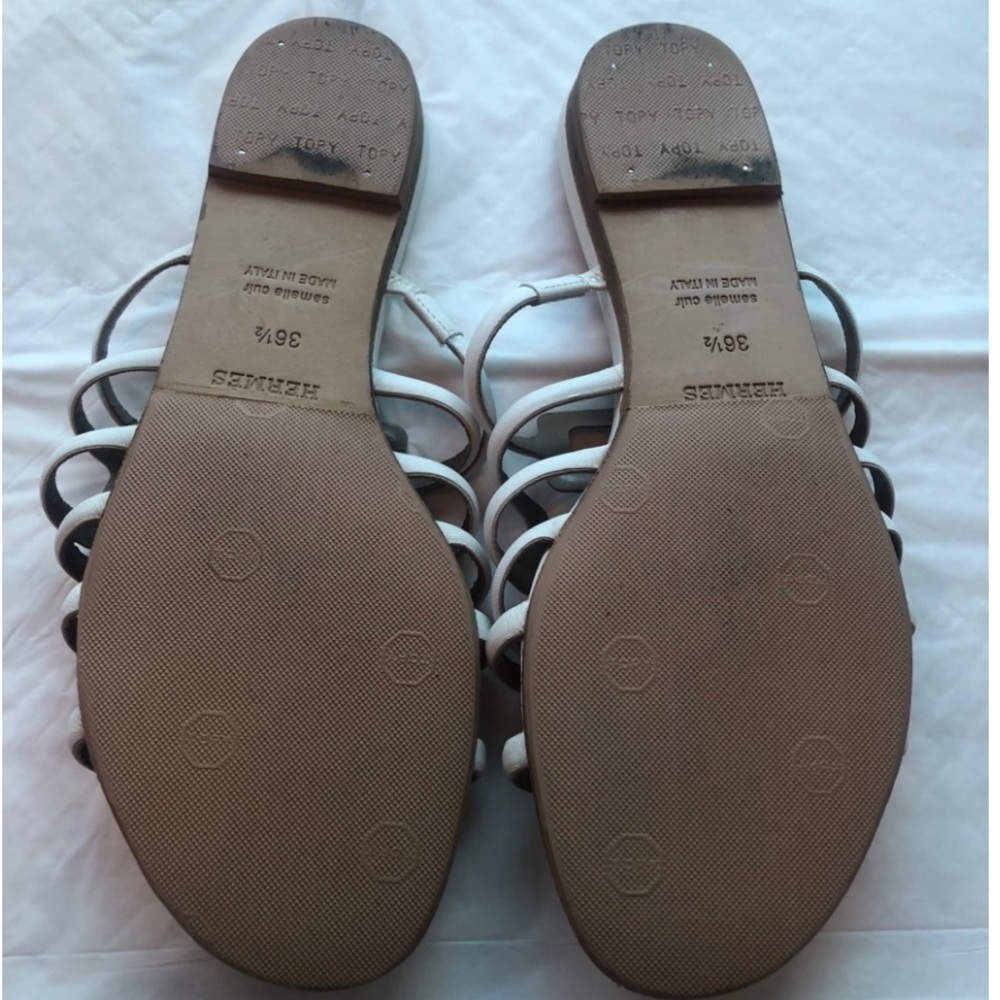 Authentic Preowned Hermes White Slides Size 36.5 … - image 4